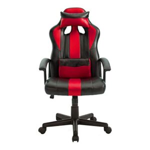 Fauteuil Gamer Noir et Rouge Crash – Chaise Ergonomique avec Support Lombaire