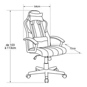 Fauteuil Gamer Noir et Rouge Crash – Chaise Ergonomique avec Support Lombaire