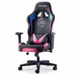 Fauteuil Gamer WHOJA 155° en Faux Cuir Noir et Rose avec Support Lombaire