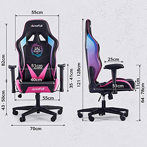 Fauteuil Gamer WHOJA 155° en Faux Cuir Noir et Rose avec Support Lombaire