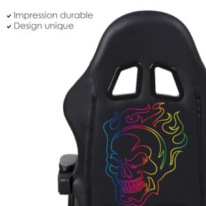 Fauteuil Gaming Amstrad AMS-900-LED-SKULL Noir et Gris avec Éclairage LED