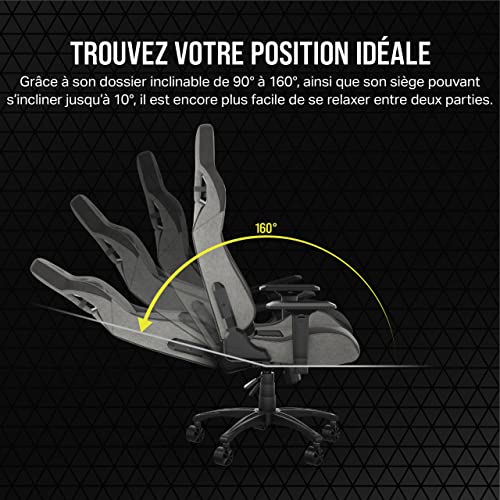 Fauteuil Gaming Corsair T3 RUSH 2023 – Tissu Doux et Support Lombaire