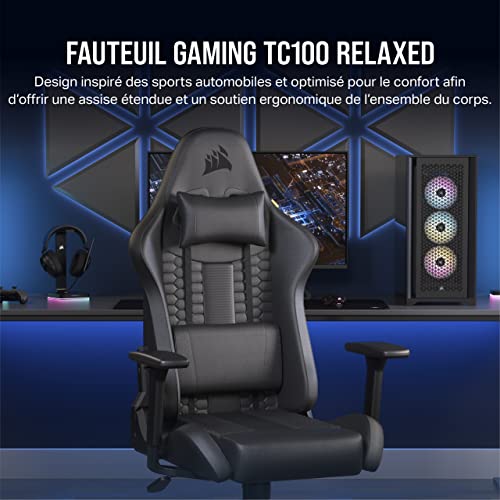 Fauteuil Gaming Corsair TC100 RELAXED – Similicuir, Coussins Détachables en Mémoire