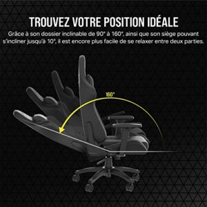 Fauteuil Gaming Corsair TC100 RELAXED – Similicuir, Coussins Détachables en Mémoire