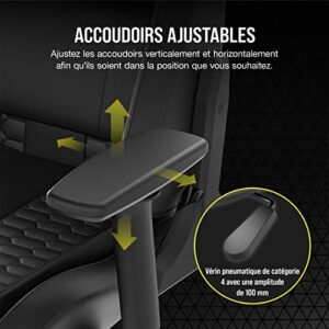 Fauteuil Gaming Corsair TC100 RELAXED – Similicuir, Coussins Détachables en Mémoire