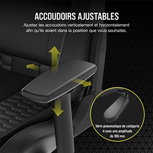 Fauteuil Gaming Corsair TC100 RELAXED – Similicuir, Coussins Détachables en Mémoire