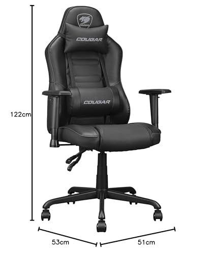 Fauteuil Gaming Cougar FUSIONSBLACK – Support Lombaire 3D et Réglable