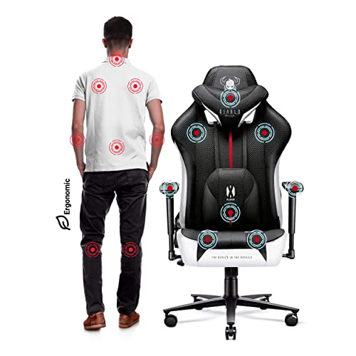 Fauteuil Gaming Diablo X-Player 2.0 – Chaise Ergonomique XL avec Accoudoirs 3D