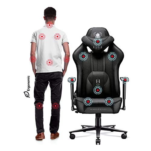 Fauteuil Gaming Diablo X-Player 2.0 – Chaise Ergonomique XL 160 kg avec Accoudoirs 3D