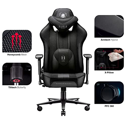 Fauteuil Gaming Diablo X-Player 2.0 – Chaise Ergonomique XL 160 kg avec Accoudoirs 3D