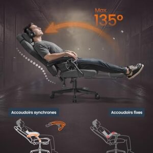 Fauteuil Gaming SONGMICS OBG072G01 Ergonomique avec Repose-Pieds et Appui-Tête