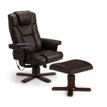 Fauteuil Inclinable Julian Bowen Malmo avec Repose-Pieds Chauffant en Similicuir Marron