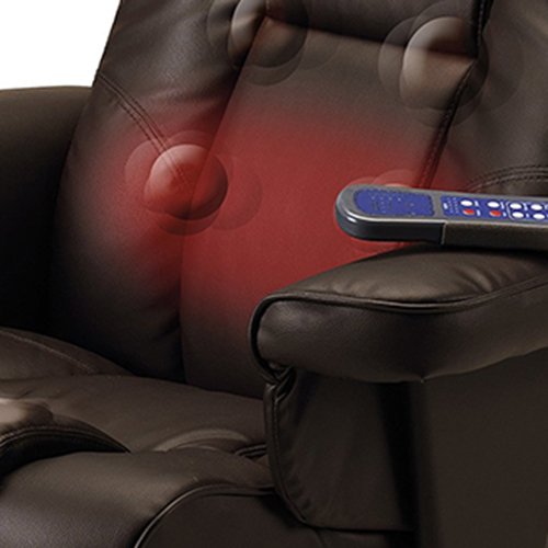 Fauteuil Inclinable Julian Bowen Malmo avec Repose-Pieds Chauffant en Similicuir Marron