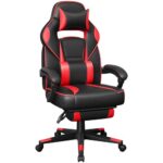 Fauteuil de Bureau SONGMICS OBG73BRV1, Chaise Gaming Réglable avec Repose-Pieds et Support Lombaire
