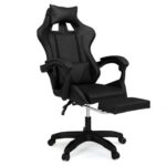 Fauteuil de Gaming Alex IDMarket Noir avec Repose-Pied et Coussins Lombaire et Tête