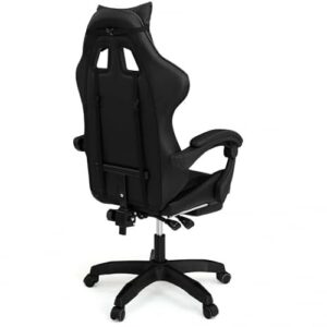 Fauteuil de Gaming Alex IDMarket Noir avec Repose-Pied et Coussins Lombaire et Tête