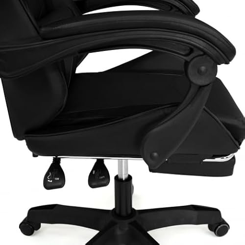 Fauteuil de Gaming Alex IDMarket Noir avec Repose-Pied et Coussins Lombaire et Tête