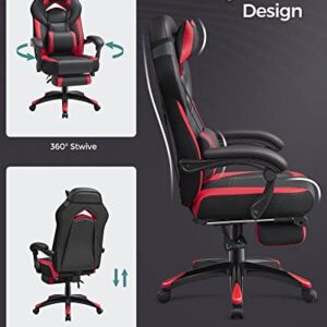 Fauteuil gamer ergonomique SONGMICS OBG77BR avec repose-pieds et support lombaire
