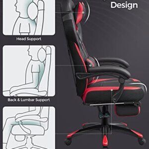 Fauteuil gamer ergonomique SONGMICS OBG77BR avec repose-pieds et support lombaire