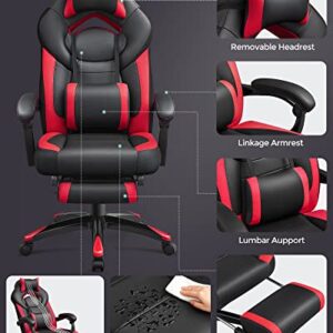 Fauteuil gamer ergonomique SONGMICS OBG77BR avec repose-pieds et support lombaire