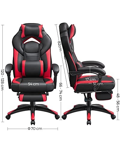 Fauteuil gamer ergonomique SONGMICS OBG77BR avec repose-pieds et support lombaire