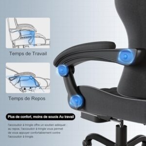 Flamaker Masstange Chaise Gaming Ergonomique avec Repose-Pieds et Dossier Réglable
