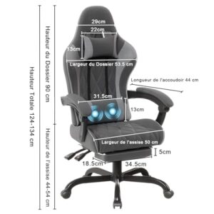 Flamaker Masstange Chaise Gaming Ergonomique avec Repose-Pieds et Dossier Réglable