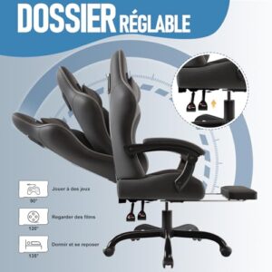 Flamaker Masstange Chaise Gaming Ergonomique avec Repose-Pieds et Dossier Réglable