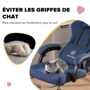 GTPLAYER Chaise Gaming Ergonomique Leathaire avec Repose-Pieds et Accoudoirs Inclinables