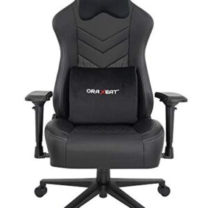Siège Gamer ORAXEAT MX850 avec Coussins en Mousse à Mémoire – Noir/Gris