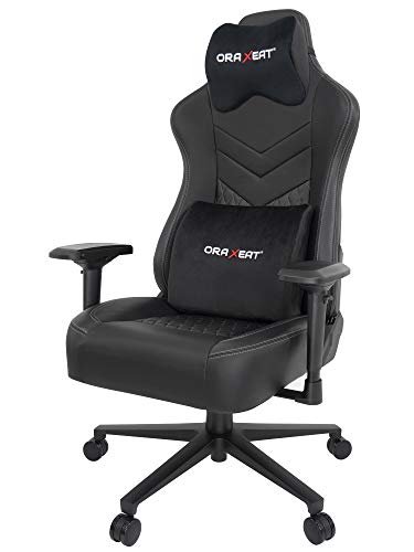 Siège Gamer ORAXEAT MX850 avec Coussins en Mousse à Mémoire – Noir/Gris