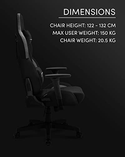 Chaise de Gaming SENSE7 Sentinel Extra Size HDF Noir/Gris
