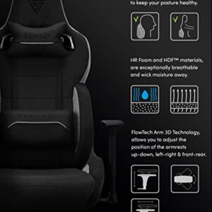 Chaise de Gaming SENSE7 Sentinel Extra Size HDF Noir/Gris