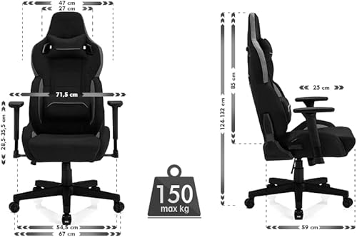 Chaise de Gaming SENSE7 Sentinel Extra Size HDF Noir/Gris