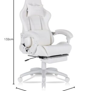 HOMRACER Chaise de Jeu Ergonomique avec Repose-Pieds et Soutien Lombaire