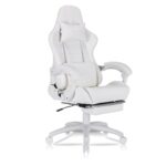 HOMRACER Chaise de Jeu Ergonomique avec Repose-Pieds et Soutien Lombaire