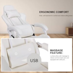 HOMRACER Chaise de Jeu Ergonomique avec Repose-Pieds et Soutien Lombaire
