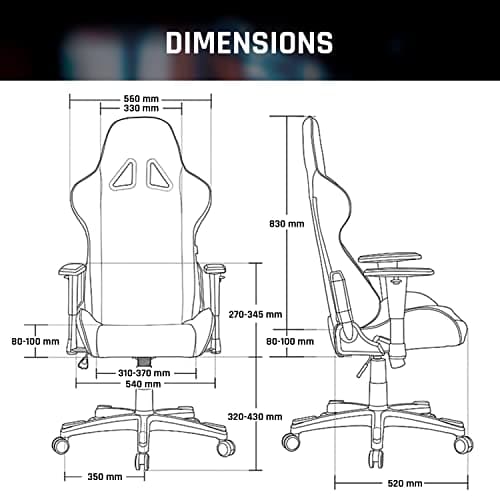 KLIM Chaise Gaming 2024 – Simili Cuir, Inclinable avec Coussin Lombaire (Blanc)