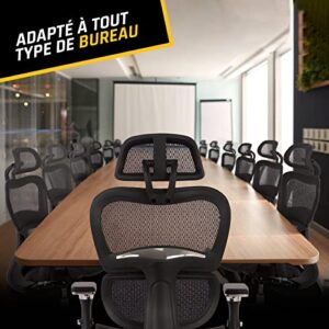 KLIM K800 : Chaise de Bureau Ergonomique avec Support Lombaire et Accoudoirs 4D