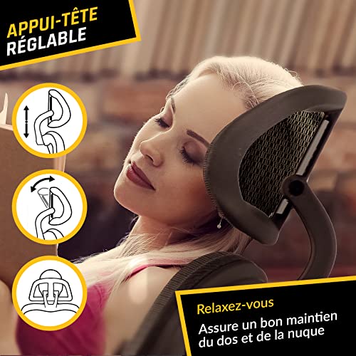 KLIM K800 : Chaise de Bureau Ergonomique avec Support Lombaire et Accoudoirs 4D
