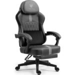 MEENICE Chaise Gaming Ergonomique Noir avec Coussin à Refroidissement et Massage