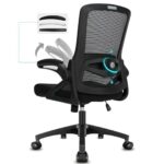 Milacyee Chaise Bureau Ergonomique avec Accoudoirs Pliants et Support Lombaire