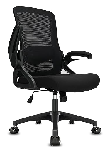 Milacyee Chaise Bureau Ergonomique avec Accoudoirs Pliants et Support Lombaire