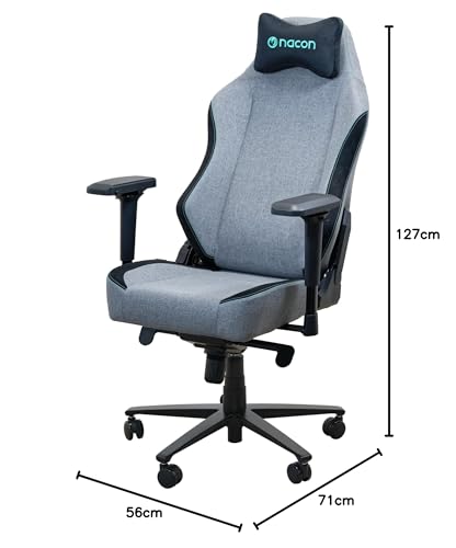 Nacon Pro Silla Gaming Gris – Siège de Jeu Confortable et Ergonomique