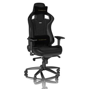 Noblechairs Epic : Chaise de Gaming et Bureau en Cuir Véritable Noir