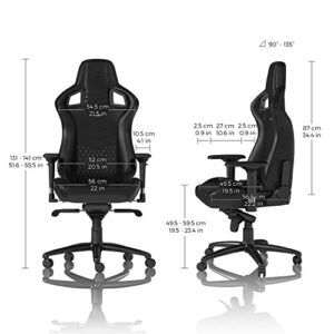 Noblechairs Epic : Chaise de Gaming et Bureau en Cuir Véritable Noir