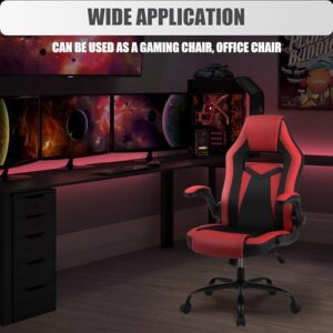 Chaise Gaming Youhauchair Ergonomique Rouge/Noir, Accoudoirs Rabattables, jusqu’à 150kg