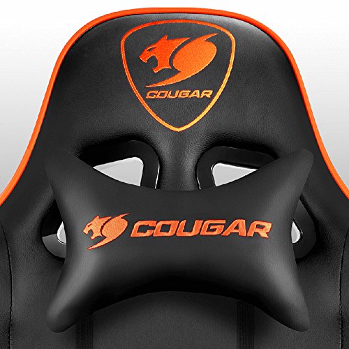 COUGAR Armor : Chaise de Jeu Rembourrée Noir/Orange avec Dossier Rigide