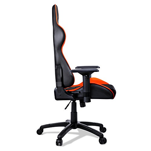 COUGAR Armor : Chaise de Jeu Rembourrée Noir/Orange avec Dossier Rigide