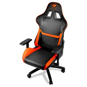 COUGAR Armor : Chaise de Jeu Rembourrée Noir/Orange avec Dossier Rigide